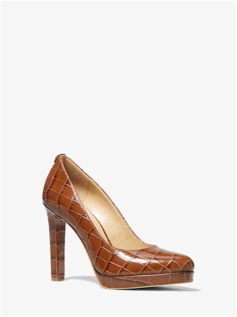 Ethel Crocodile Embossed Leather Pump 